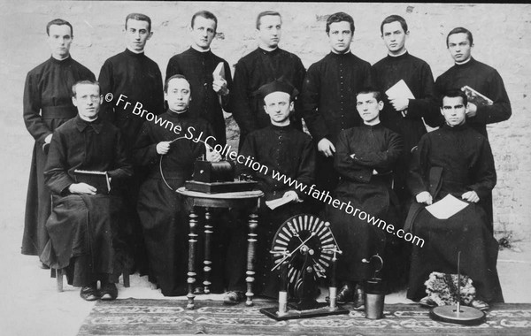 S.J. GROUP OF PRIESTS WITH SCIENTIFIC APPARATUS